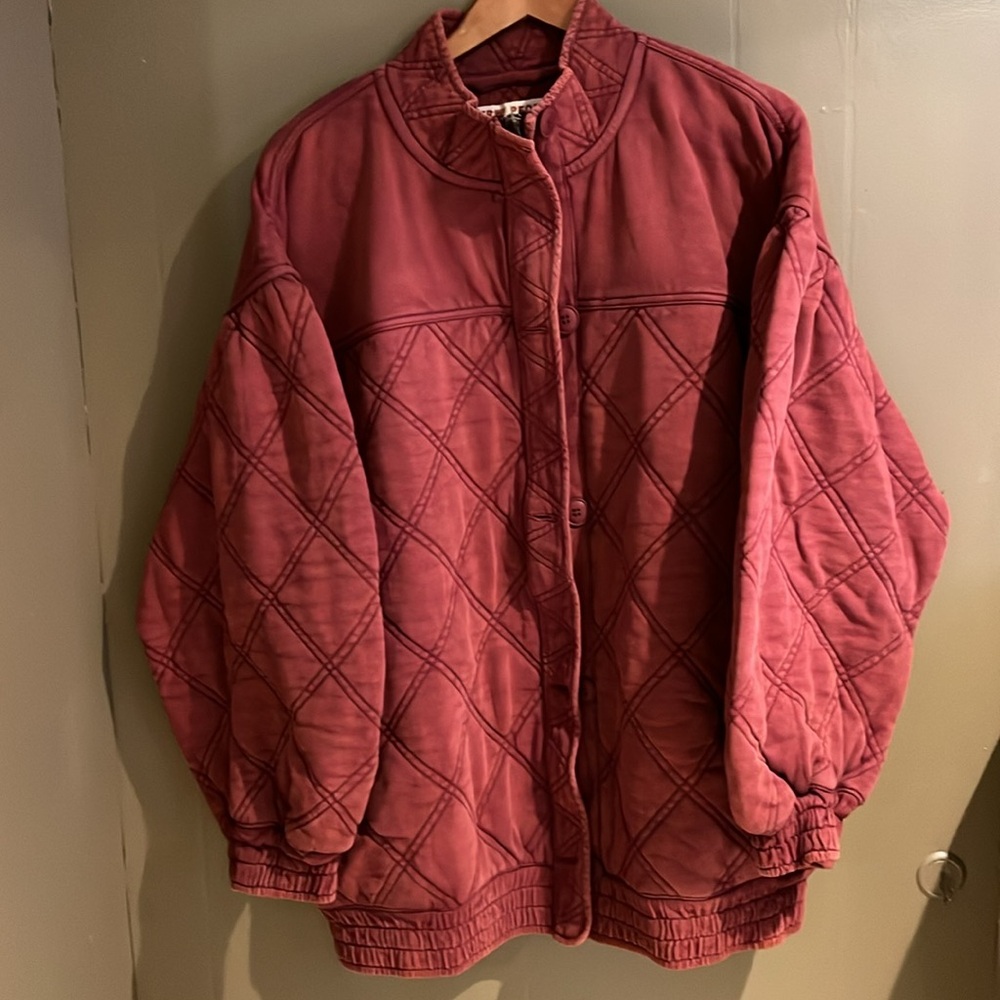 Free People Juno Quilted Jacket in Port color Sz Medium NEW - Picture 4 of 15